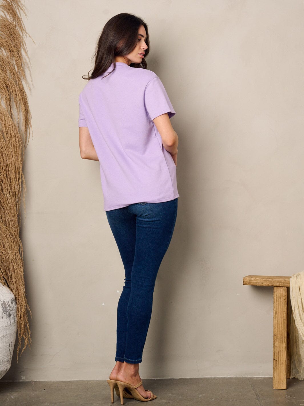 WOMEN'S SHORT SLEEVE SEQUINS DETAILED TOP