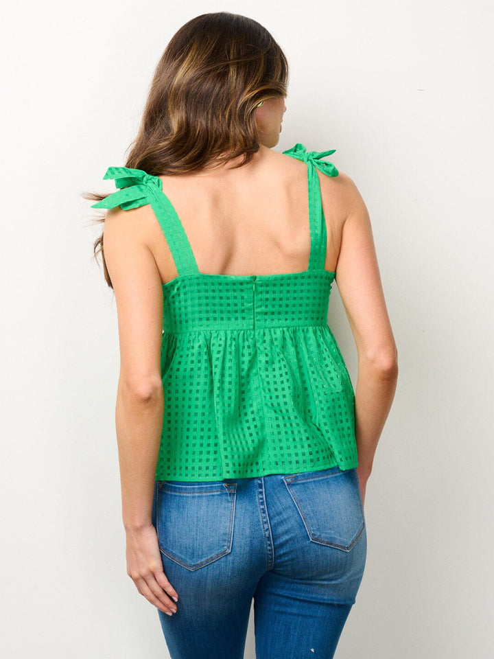 WOMEN'S SLEEVELESS LACE PEPLUM TANK TOP