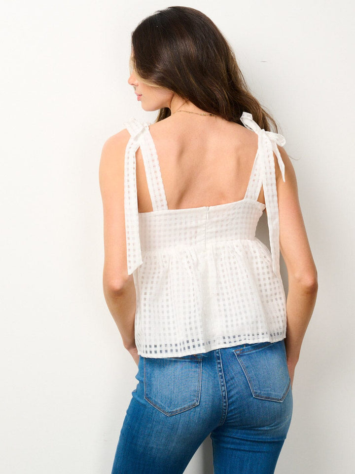 WOMEN'S SLEEVELESS LACE PEPLUM TANK TOP