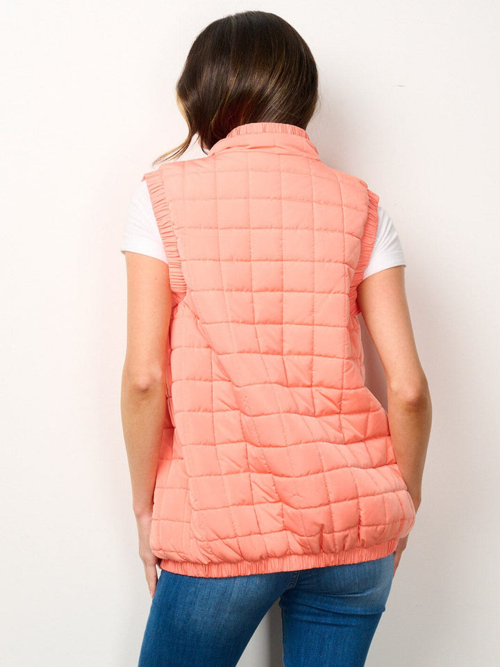 WOMEN'S SLEEVELESS ZIP UP POCKETS VEST