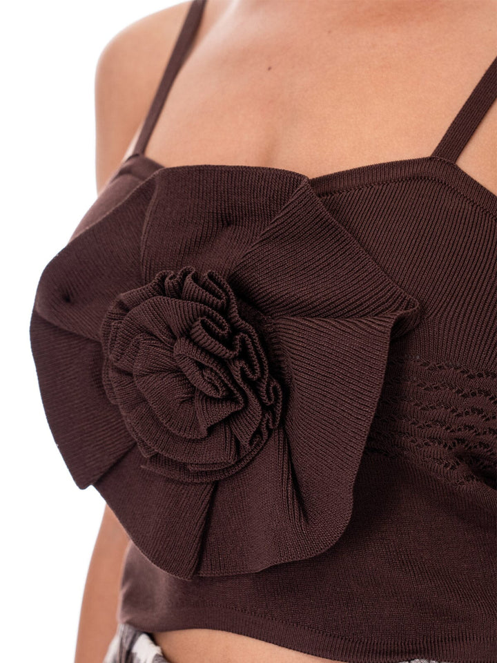 WOMEN'S SLEEVELESS FLOWER DETAILED TANK TOP