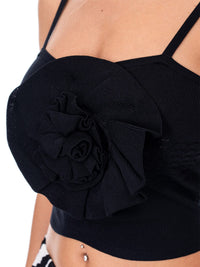 WOMEN'S SLEEVELESS FLOWER DETAILED TANK TOP