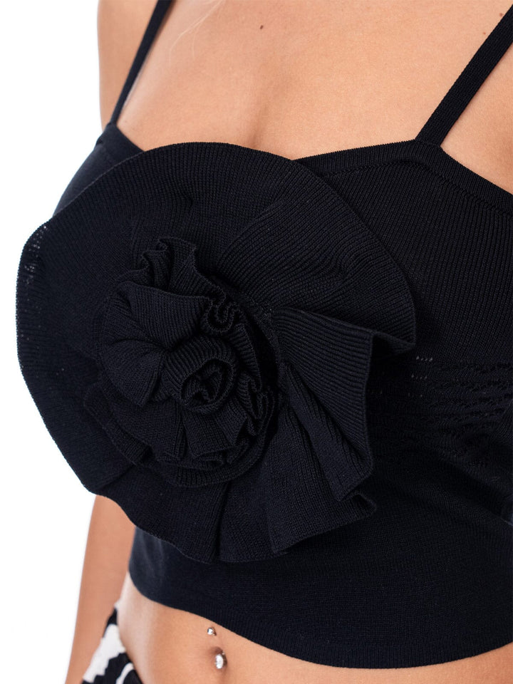 WOMEN'S SLEEVELESS FLOWER DETAILED TANK TOP