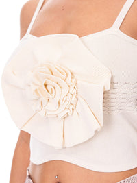 WOMEN'S SLEEVELESS FLOWER DETAILED TANK TOP