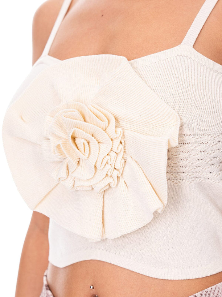 WOMEN'S SLEEVELESS FLOWER DETAILED TANK TOP