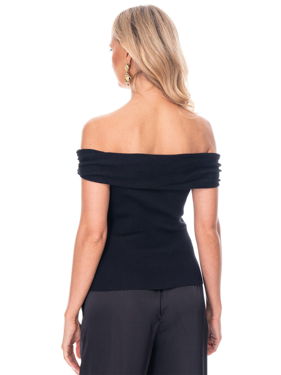 WOMEN'S OFF SHOULDER RIBBED BLOUSE