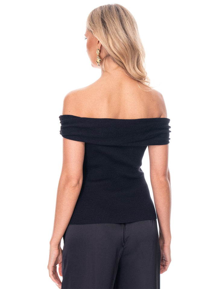 WOMEN'S OFF SHOULDER RIBBED BLOUSE