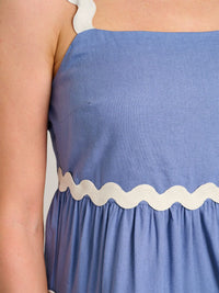 WOMEN'S SLEEVELESS SMOCK COLORBLOCK TIERED MINI DRESS