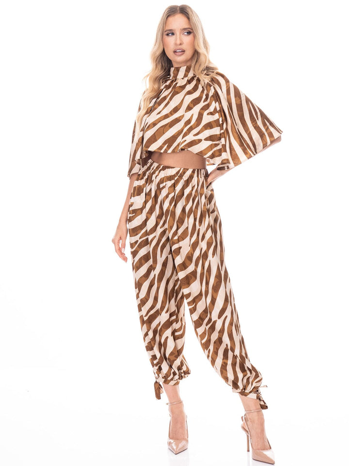 WOMEN'S ELASTIC WAIST ANIMAL PRINT JOGGER PANTS