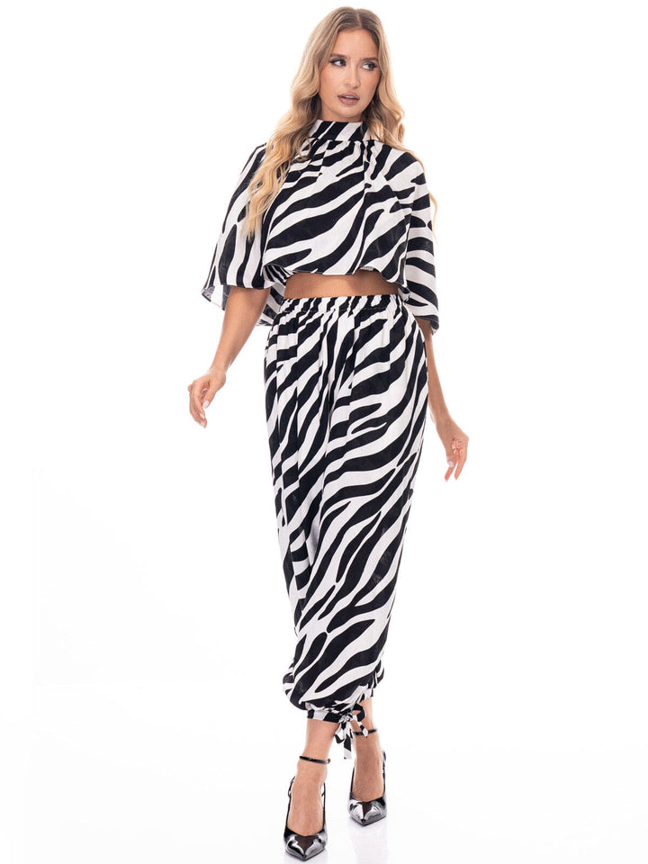 WOMEN'S ELASTIC WAIST ANIMAL PRINT JOGGER PANTS