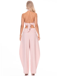 WOMEN'S SLEEVELESS OPEN BACK FRONT CLOSURE CROP TOP