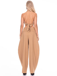 WOMEN'S SLEEVELESS OPEN BACK FRONT CLOSURE CROP TOP