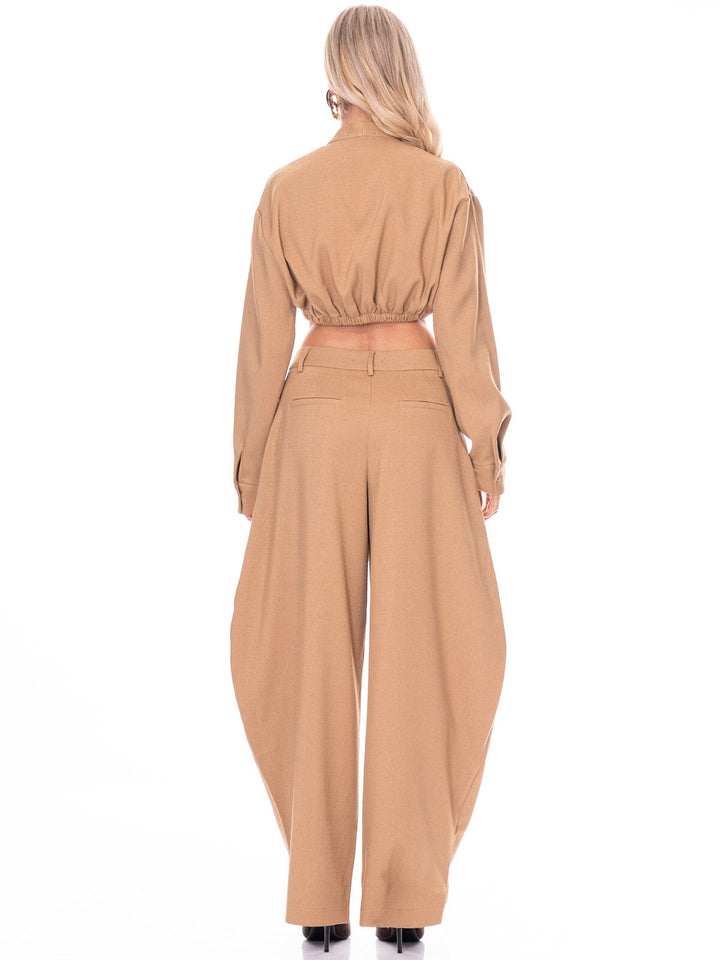 WOMEN'S LONG SLEEVE V-NECK CROP TOP