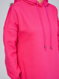 WOMEN'S LONG SLEEVE FRONT POCKETS HOODED MAXI DRESS