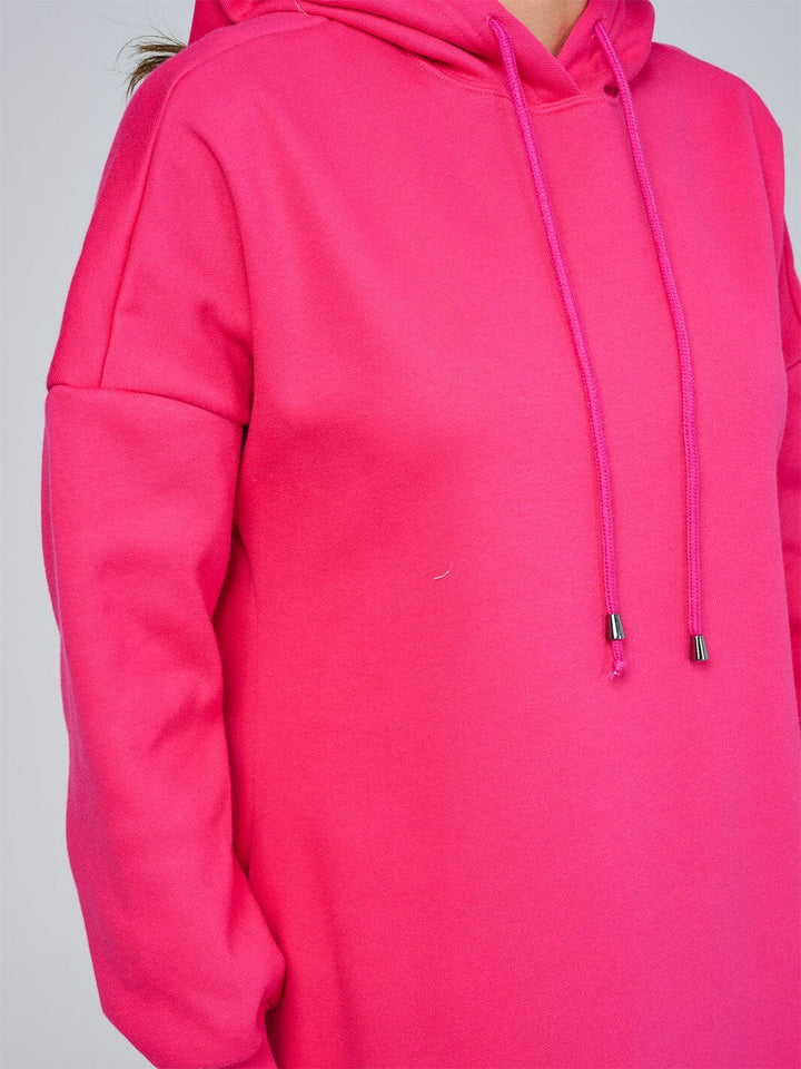 WOMEN'S LONG SLEEVE FRONT POCKETS HOODED MAXI DRESS