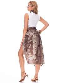 WOMEN'S ZIPPER CLOSURE PAISLEY PRINT BANDANA & MIDI WRAP SKIRT
