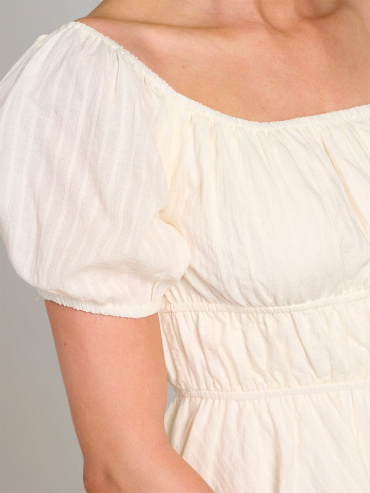 WOMEN'S SHORT SLEEVE ELASTIC WAIST MINI DRESS