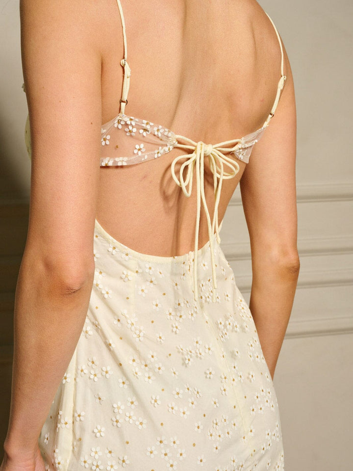 WOMEN'S SLEEVELESS OPEN BACK BODYCON FLOWERS MINI DRESS