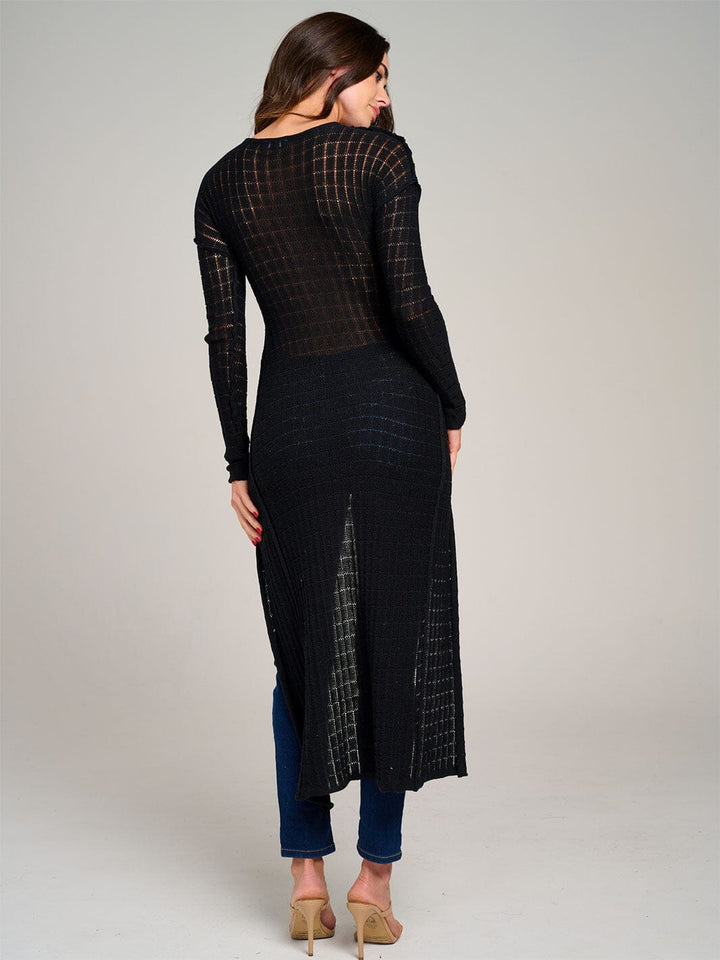 WOMEN'S LONG SLEEVE HIGH-LOW KNIT TOP