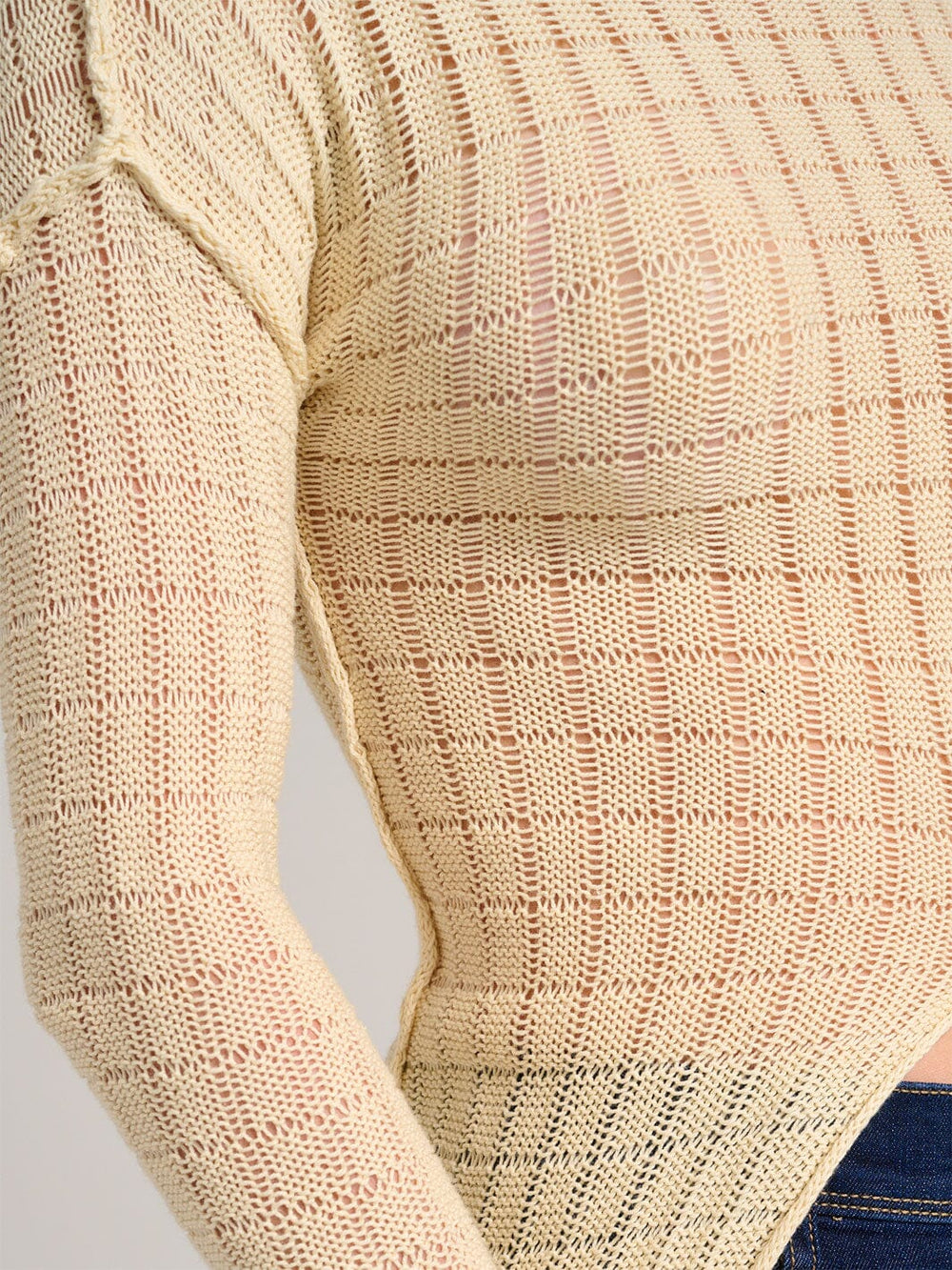 WOMEN'S LONG SLEEVE HIGH-LOW KNIT TOP