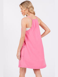 WOMEN'S SLEEVELESS FRONT POCKET MINI DRESS