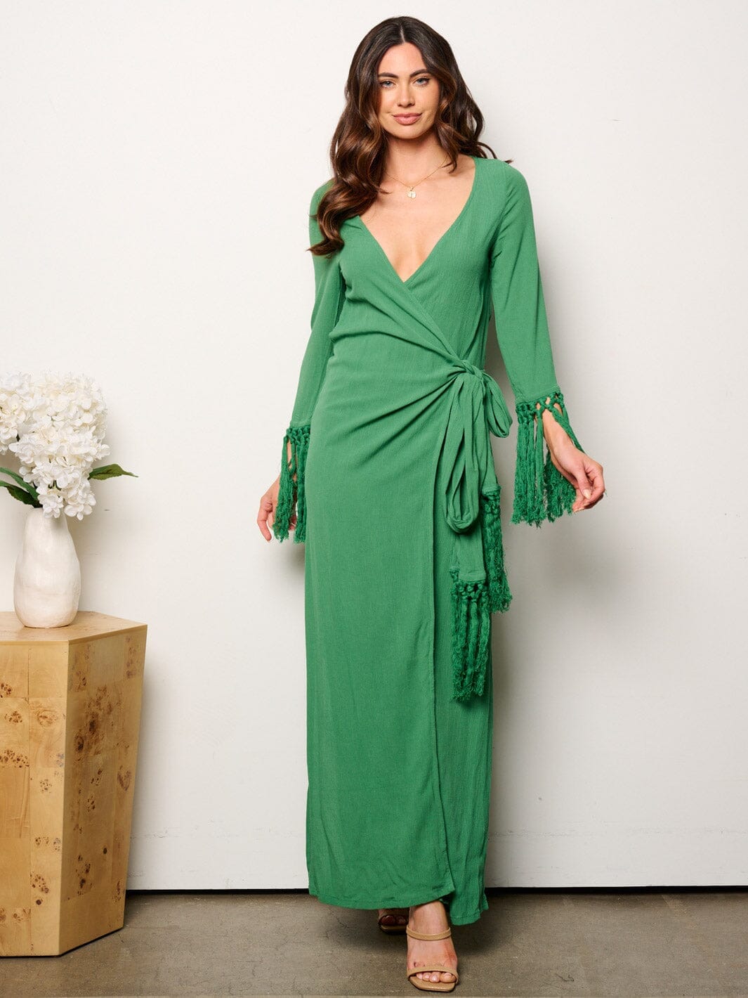 long tassel dress One-Shoulder Long Beaded Prom Dress with Fringe Red / 0