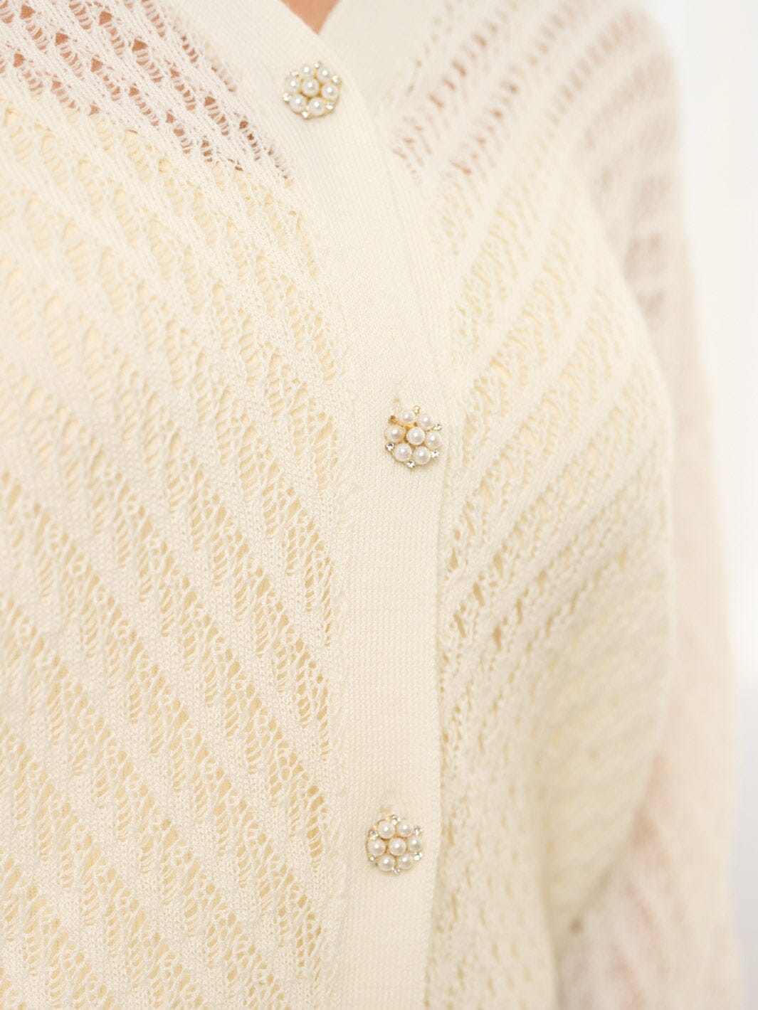 WOMEN'S LONG SLEEVE BUTTON UP KNIT BLOUSE TOP