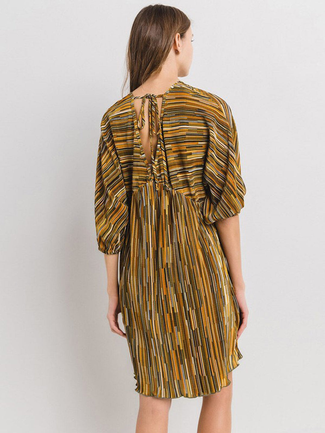 WOMEN'S SHORT SLEEVE V-NECK MULTI TUNIC MINI DRESS