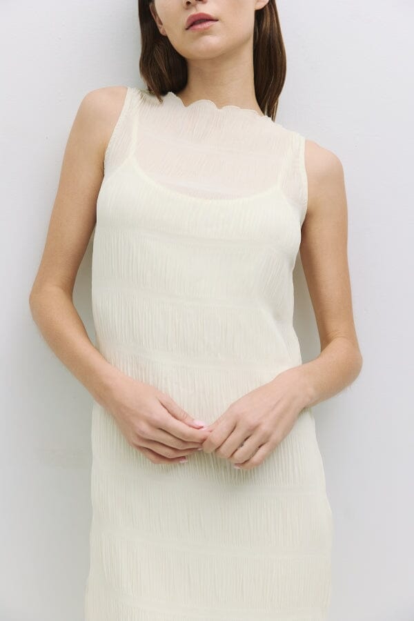 WOMEN'S SLEEVELESS DETAILED MAXI DRESS