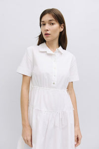WOMEN'S SHORT SLEEVE ADJUSTABLE WAIST BUTTON UP FRONT POCKETS MAXI DRESS