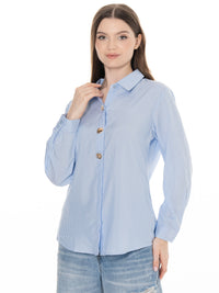 *****PLUS SIZE LONG SLEEVE BUTTON UP STRIPES SHIRT