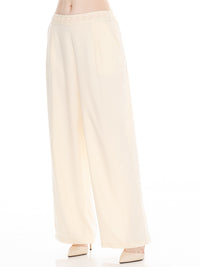 *****PLUS SIZE BUTTON CLOSURE ELASTIC DETAILED WAIST FRONT POCKETS WIDE LEG PANTS