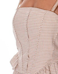 WOMEN'S SLEEVELESS TOP & ZIP UP MINI SKIRT DETAILED 2PC. SET