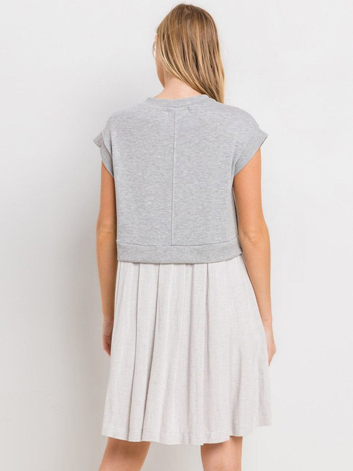 WOMEN'S SHORT SLEEVE LOOSE FIT LINEN MINI DRESS