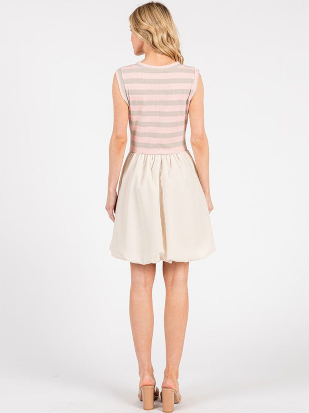 WOMEN'S SLEEVELESS COLORBLOCK CONTRAST POCKETS MINI DRESS