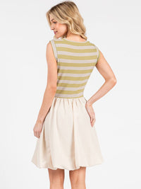 WOMEN'S SLEEVELESS COLORBLOCK CONTRAST POCKETS MINI DRESS