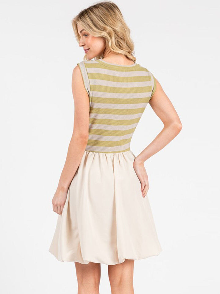 WOMEN'S SLEEVELESS COLORBLOCK CONTRAST POCKETS MINI DRESS