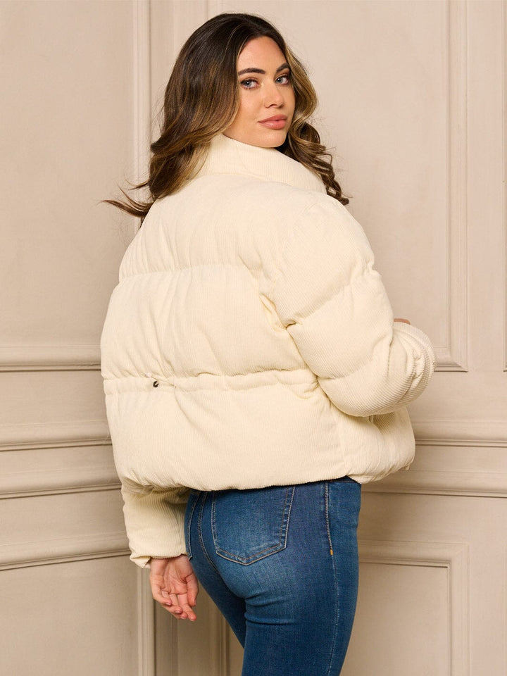 WOMEN'S LONG SLEEVE ZIP UP POCKETS PUFFER JACKET