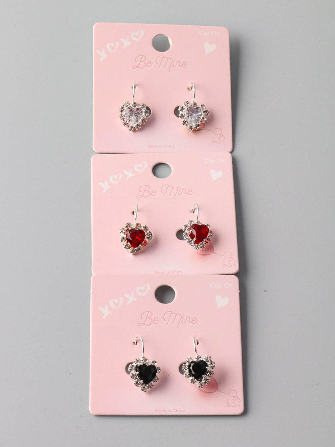 WOMEN'S ASSORTED COLORS HEART EARRINGS