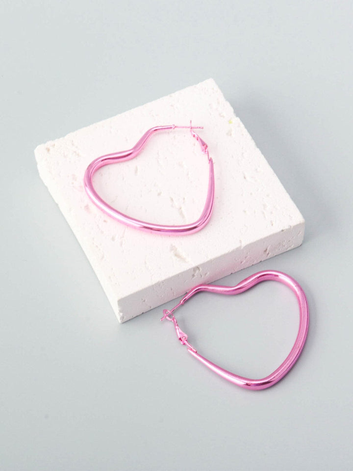 WOMEN'S ASSORTED COLORS HEART SHAPE EARRINGS