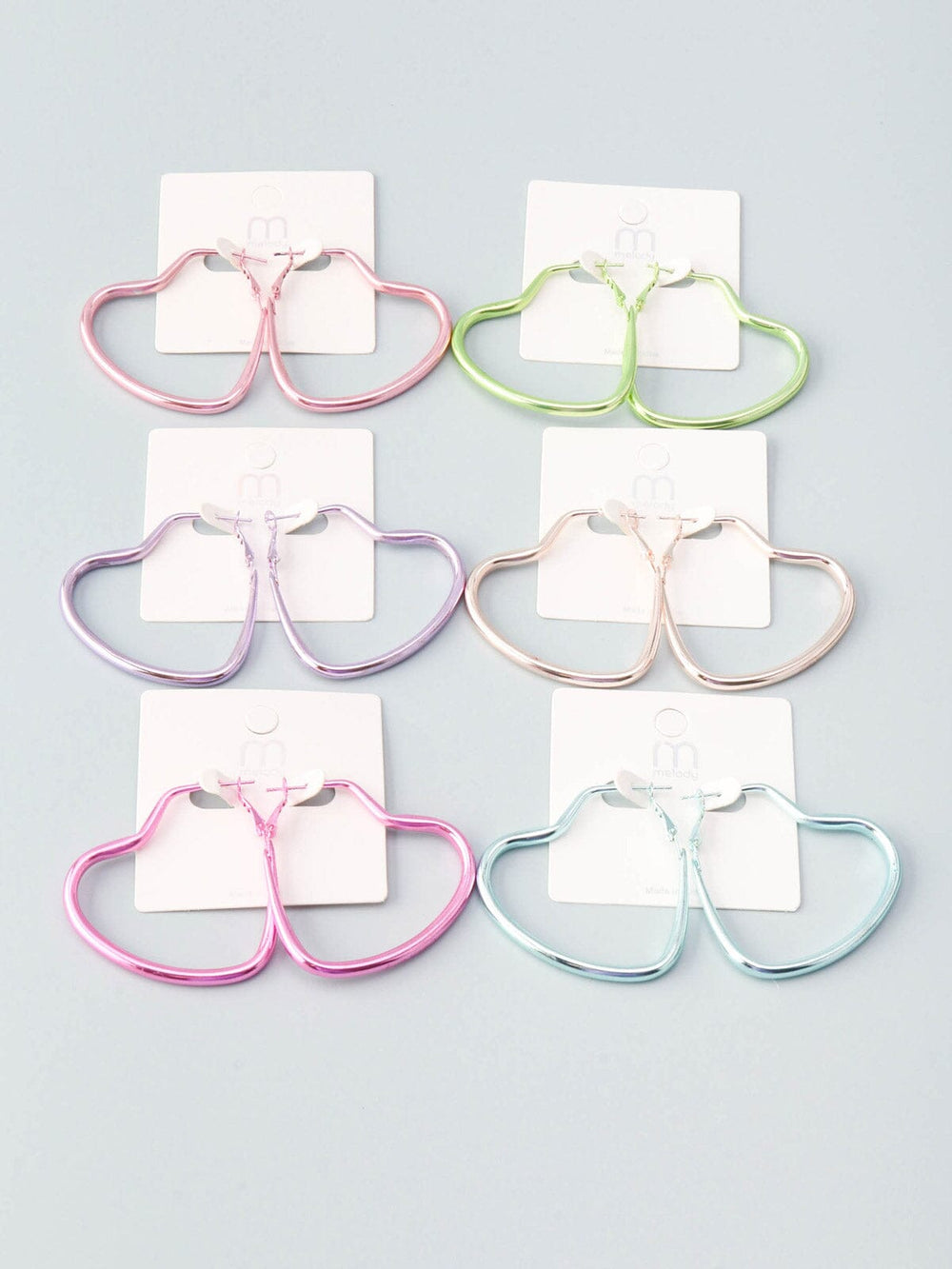 WOMEN'S ASSORTED COLORS HEART SHAPE EARRINGS