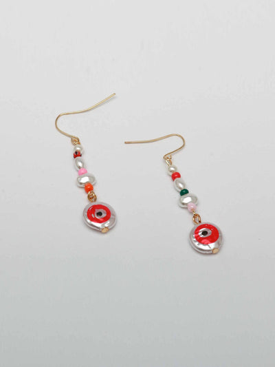 WOMEN'S ASSORTED COLORS EVIL EYE EARRINGS