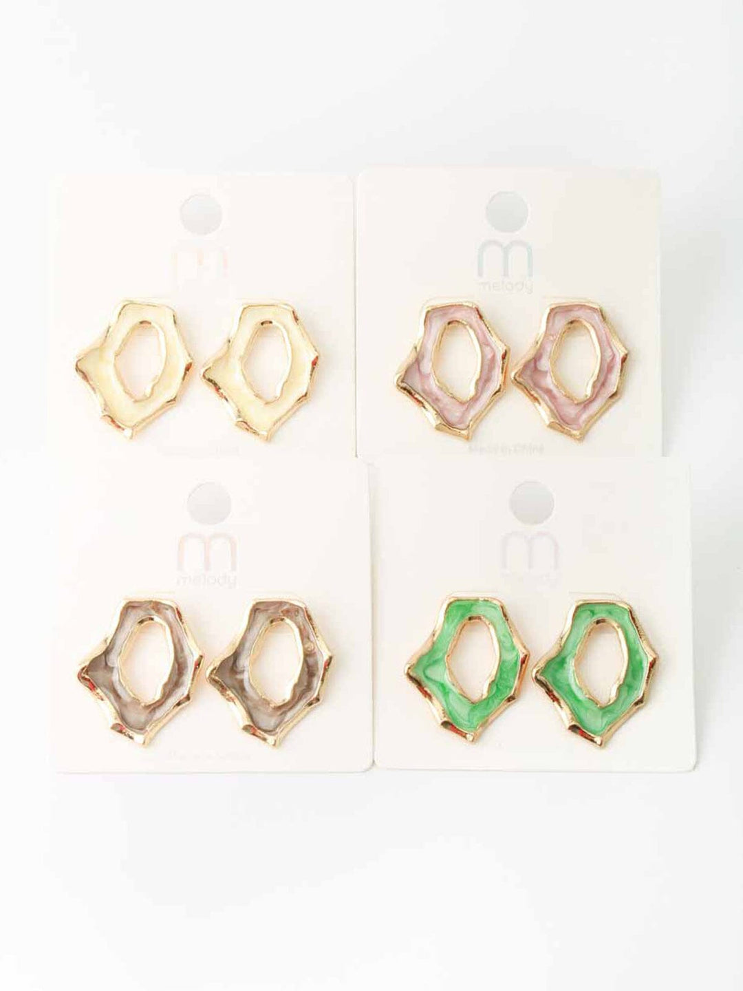 Copy of WOMEN'S ASSORTED COLORS RECTANGLE STONES EARRINGS