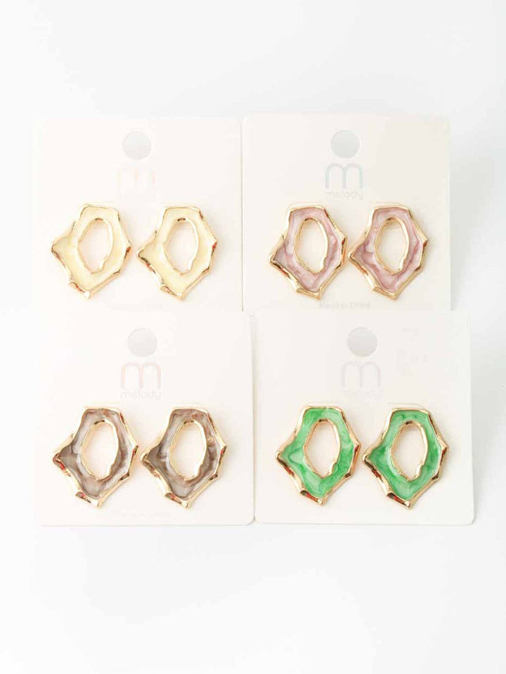 Copy of WOMEN'S ASSORTED COLORS RECTANGLE STONES EARRINGS