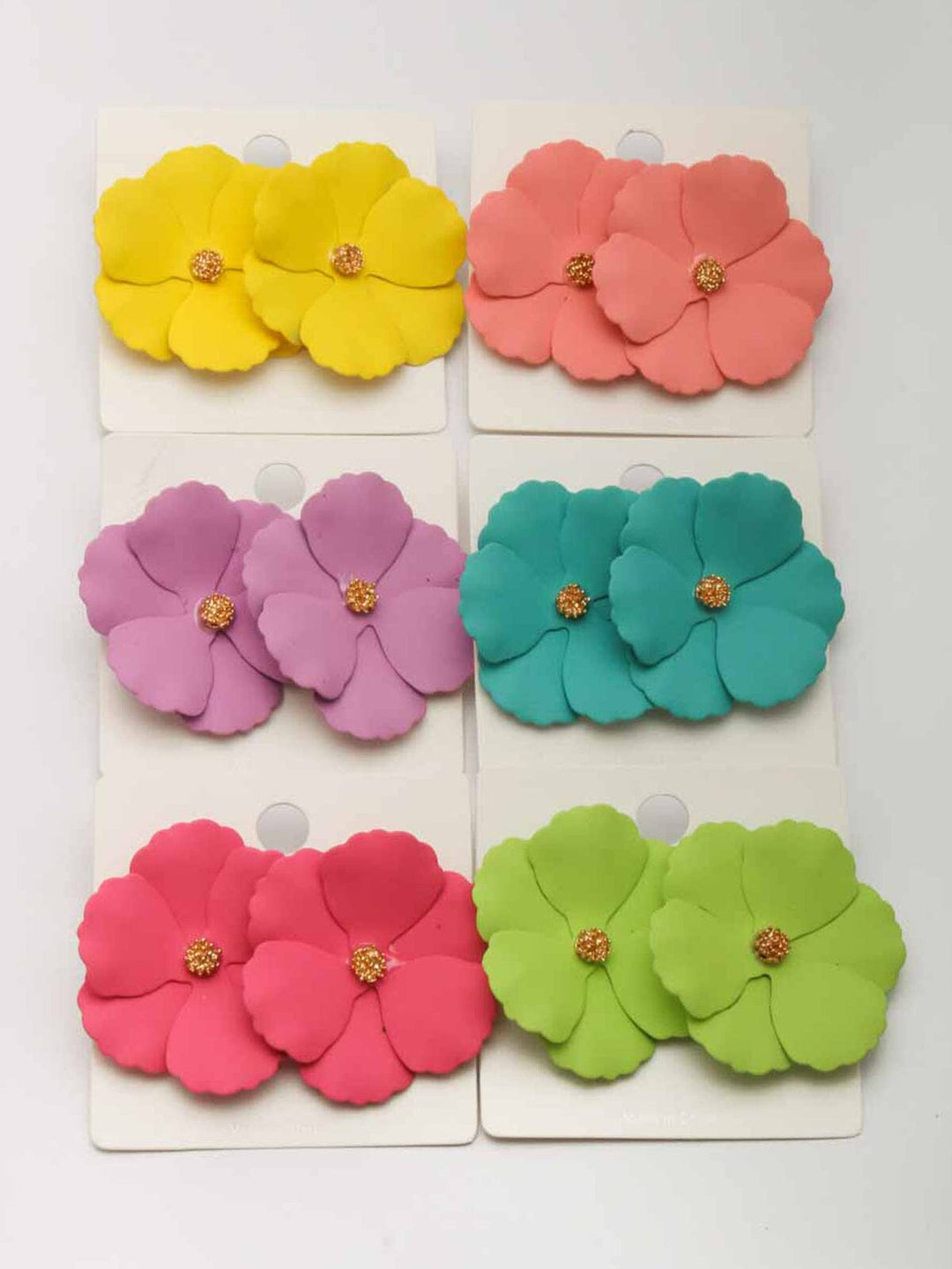 WOMEN'S ASSORTED COLORS FLOWERS EARRINGS