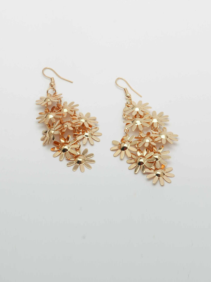 WOMEN'S GOLD & SILVER FLOWERS EARRINGS