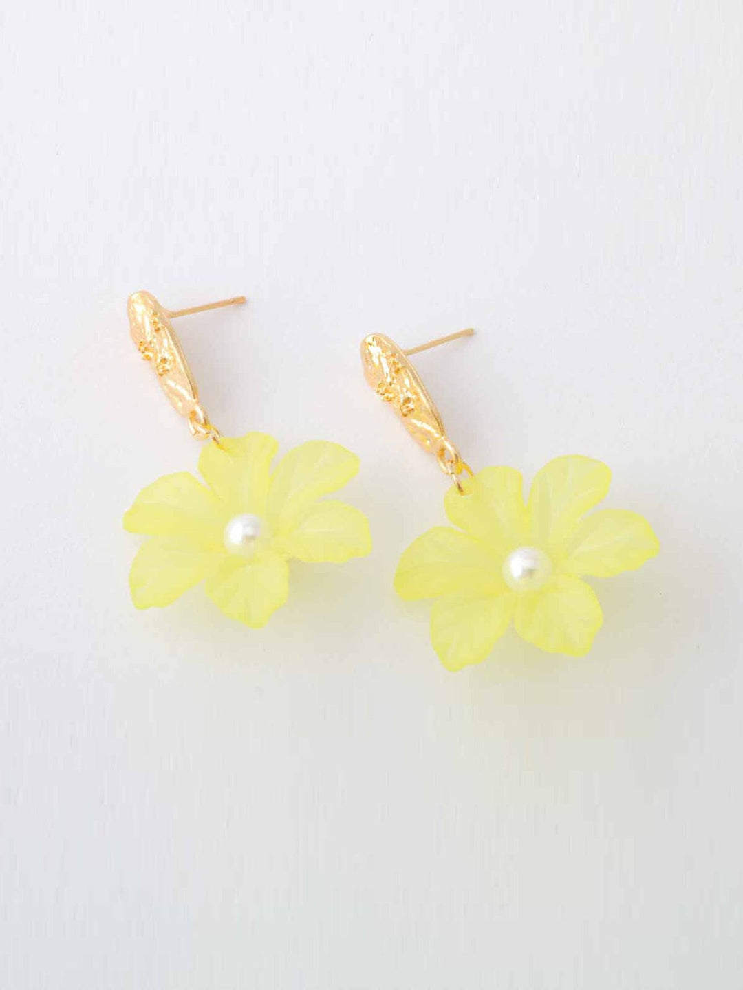 WOMEN'S GOLD ASSORTED COLORS FLOWERS EARRINGS