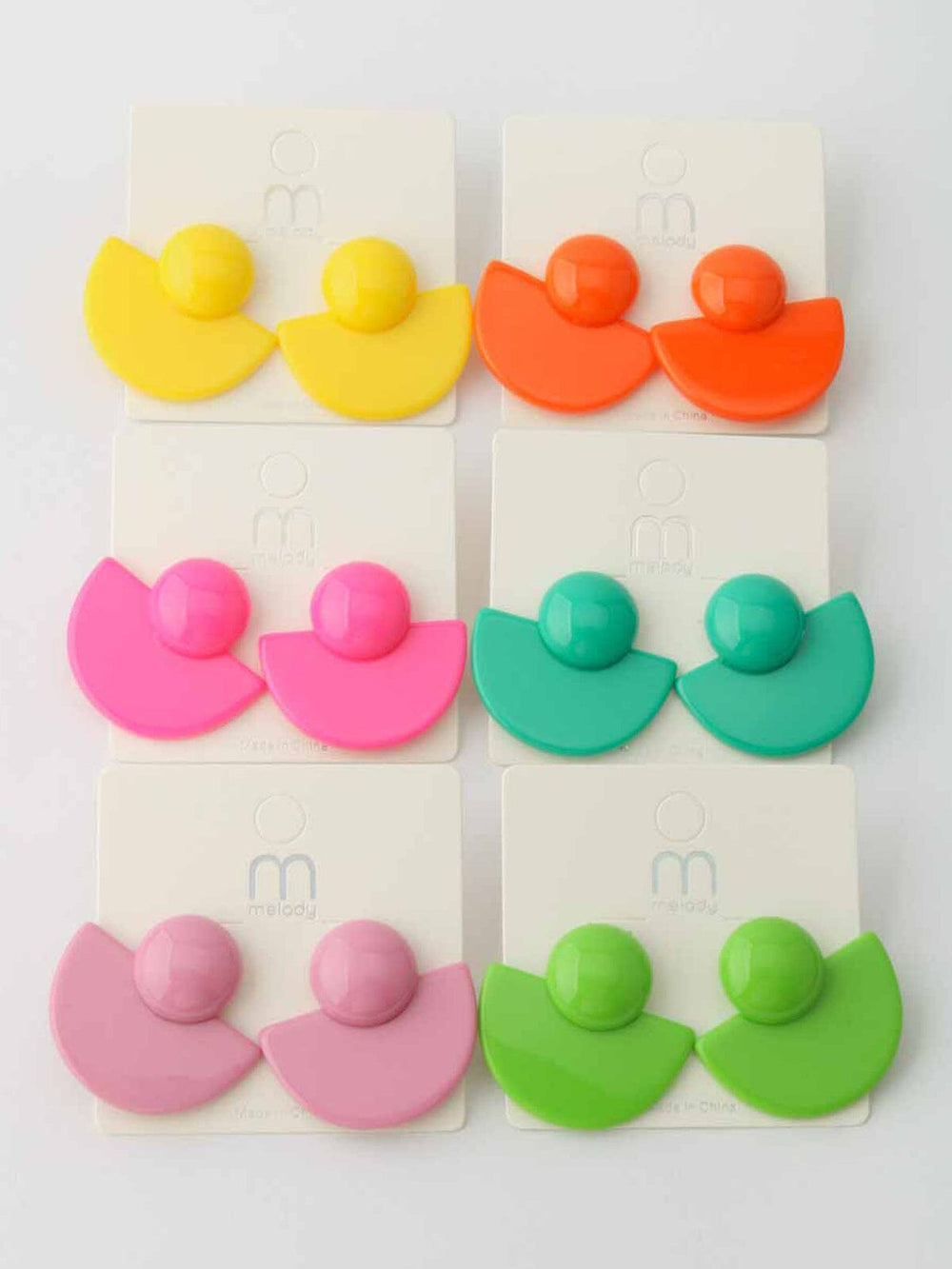 WOMEN'S ASSORTED COLORS FANS EARRINGS