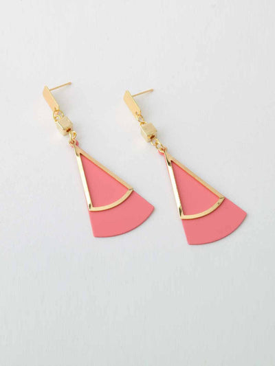 WOMEN'S ASSORTED COLORS TRIANGLE EARRINGS