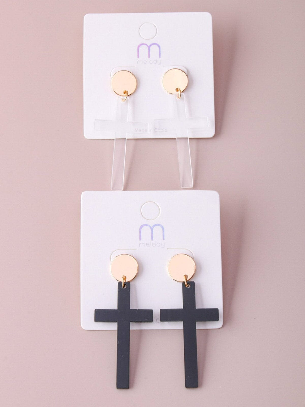 WOMEN'S ASSORTED CROSS EARRINGS